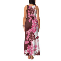 Pink Hibiscus Plumeria Floral Family Matching Tank Maxi Dress and Hawaiian Shirt - Polynesian Pride