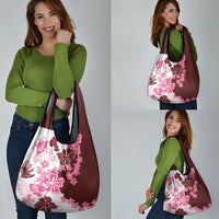 Pink Hibiscus Plumeria Floral Grocery Bag LT01 - Polynesian Pride