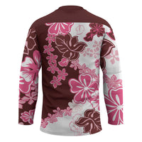 Pink Hibiscus Plumeria Floral Hockey Jersey LT01 - Polynesian Pride