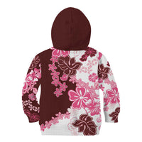 Pink Hibiscus Plumeria Floral Kid Hoodie - Polynesian Pride