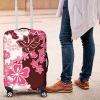 Pink Hibiscus Plumeria Floral Luggage Cover LT01 Pink - Polynesian Pride