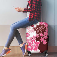 Pink Hibiscus Plumeria Floral Luggage Cover LT01 - Polynesian Pride