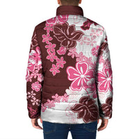 Pink Hibiscus Plumeria Floral Padded Jacket LT01 - Polynesian Pride