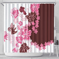 Pink Hibiscus Plumeria Floral Shower Curtain - Polynesian Pride