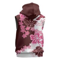 Pink Hibiscus Plumeria Floral Sleeveless Zip Hoodie LT01 - Polynesian Pride