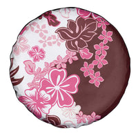 Pink Hibiscus Plumeria Floral Spare Tire Cover - Polynesian Pride