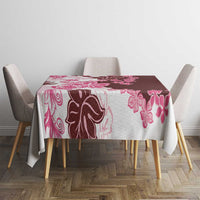 Pink Hibiscus Plumeria Floral Tablecloth LT01 - Polynesian Pride
