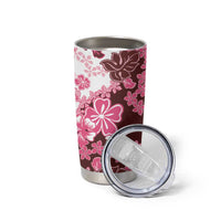 Pink Hibiscus Plumeria Floral Tumbler Cup - Polynesian Pride