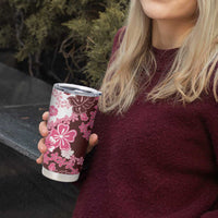 Pink Hibiscus Plumeria Floral Tumbler Cup - Polynesian Pride