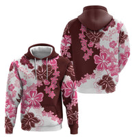 Pink Hibiscus Plumeria Floral Zip Hoodie LT01 - Polynesian Pride