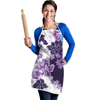 Purple Hibiscus Plumeria Floral Apron - Polynesian Pride