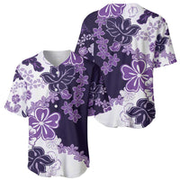Purple Hibiscus Plumeria Floral Baseball Jersey - Polynesian Pride