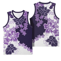 Purple Hibiscus Plumeria Floral Basketball Jersey LT01 - Polynesian Pride