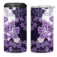 Purple Hibiscus Plumeria Floral 4 in 1 Can Cooler Tumbler LT01 One Size: 16 oz Purple - Polynesian Pride