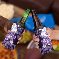 Purple Hibiscus Plumeria Floral 4 in 1 Can Cooler Tumbler LT01 - Polynesian Pride