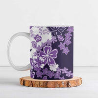 Purple Hibiscus Plumeria Floral Ceramic Mug - Polynesian Pride