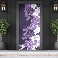 Purple Hibiscus Plumeria Floral Door Cover - Polynesian Pride