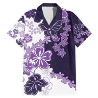 Purple Hibiscus Plumeria Floral Family Matching Mermaid Dress and Hawaiian Shirt - Polynesian Pride