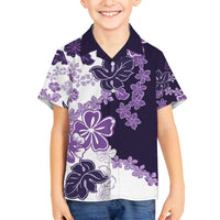 Purple Hibiscus Plumeria Floral Family Matching Summer Maxi Dress and Hawaiian Shirt - Polynesian Pride