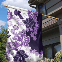 Purple Hibiscus Plumeria Floral Garden Flag - Polynesian Pride