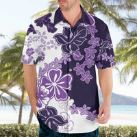 Purple Hibiscus Plumeria Floral Hawaiian Shirt - Polynesian Pride