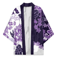 Purple Hibiscus Plumeria Floral Kimono - Polynesian Pride
