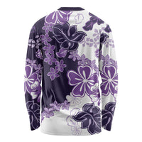 Purple Hibiscus Plumeria Floral Long Sleeve Shirt LT01 - Polynesian Pride