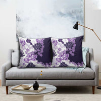 Purple Hibiscus Plumeria Floral Pillow Cover - Polynesian Pride