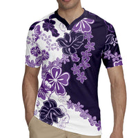 Purple Hibiscus Plumeria Floral Rugby Jersey LT01 - Polynesian Pride