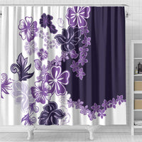 Purple Hibiscus Plumeria Floral Shower Curtain - Polynesian Pride
