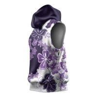 Purple Hibiscus Plumeria Floral Sleeveless Hoodie LT01 - Polynesian Pride