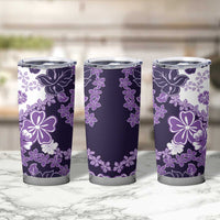 Purple Hibiscus Plumeria Floral Tumbler Cup - Polynesian Pride