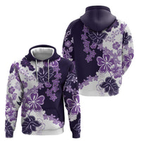 Purple Hibiscus Plumeria Floral Zip Hoodie LT01 - Polynesian Pride