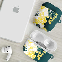 Yelow Teal Hibiscus Plumeria Floral AirPods Case - Polynesian Pride