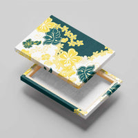 Yelow Teal Hibiscus Plumeria Floral Canvas Wall Art LT01 - Polynesian Pride