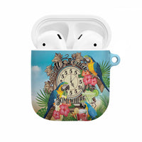 It's 5 o'clock Somewhere AirPods Case Hawaiian Tropical Parrots LT01 Blue - Polynesian Pride
