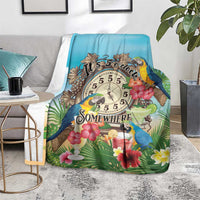 It's 5 o'clock Somewhere Blanket Hawaiian Tropical Parrots - Polynesian Pride