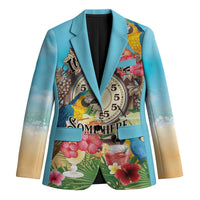 Personalized It's 5 o'clock Somewhere Blazer Hawaiian Tropical Parrots - Polynesian Pride