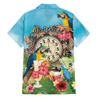 Personalized It's 5 o'clock Somewhere Family Matching Long Sleeve Bodycon Dress and Hawaiian Shirt Hawaiian Tropical Parrots - Polynesian Pride