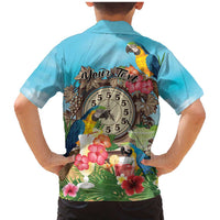 Personalized It's 5 o'clock Somewhere Family Matching Mermaid Dress and Hawaiian Shirt Hawaiian Tropical Parrots - Polynesian Pride