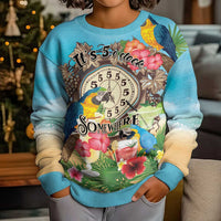 It's 5 o'clock Somewhere Kid Ugly Christmas Sweater Hawaiian Tropical Parrots LT01 - Polynesian Pride