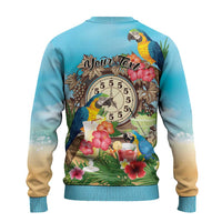 It's 5 o'clock Somewhere Ugly Christmas Sweater Hawaiian Tropical Parrots - Polynesian Pride