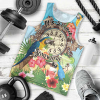Personalized It's 5 o'clock Somewhere Men Tank Top Hawaiian Tropical Parrots - Polynesian Pride