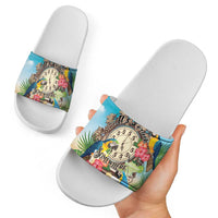 It's 5 o'clock Somewhere Slide Sandals Hawaiian Tropical Parrots LT01 - Polynesian Pride