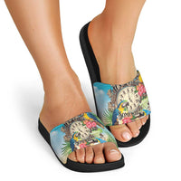 It's 5 o'clock Somewhere Slide Sandals Hawaiian Tropical Parrots LT01 - Polynesian Pride