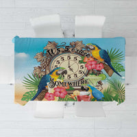It's 5 o'clock Somewhere Tablecloth Hawaiian Tropical Parrots LT01 Blue - Polynesian Pride