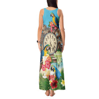 Personalized It's 5 o'clock Somewhere Tank Maxi Dress Hawaiian Tropical Parrots - Polynesian Pride