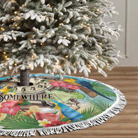 It's 5 o'clock Somewhere Tree Skirt Hawaiian Tropical Parrots - Polynesian Pride