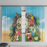 It's 5 o'clock Somewhere Window Curtain Hawaiian Tropical Parrots - Polynesian Pride