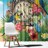 It's 5 o'clock Somewhere Window Curtain Hawaiian Tropical Parrots - Polynesian Pride